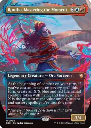 Rootha, Mastering the Moment (Borderless) (SOC-008) [Commander: Secrets of Strixhaven] Foil
