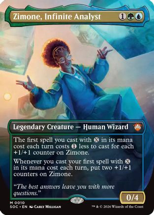Zimone, Infinite Analyst (Borderless) (SOC-010) [Commander: Secrets of Strixhaven] Foil