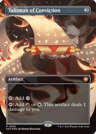 Talisman of Conviction (Borderless) (SOC-428) [Commander: Secrets of Strixhaven] Foil
