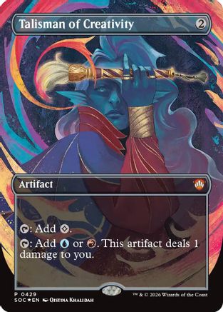 Talisman of Creativity (Borderless) (SOC-429) [Commander: Secrets of Strixhaven] Foil