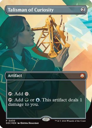 Talisman of Curiosity (Borderless) (SOC-430) [Commander: Secrets of Strixhaven] Foil