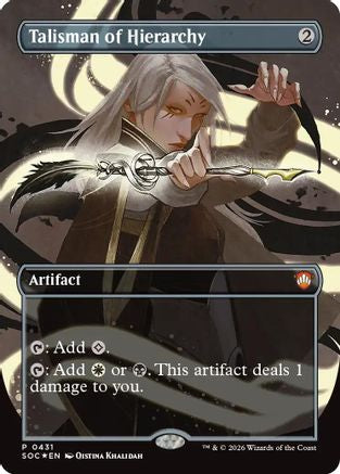 Talisman of Hierarchy (Borderless) (SOC-431) [Commander: Secrets of Strixhaven] Foil