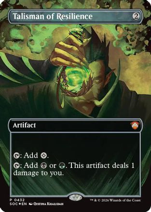 Talisman of Resilience (Borderless) (SOC-432) [Commander: Secrets of Strixhaven] Foil