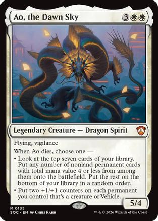 Ao, the Dawn Sky (SOC-135) [Commander: Secrets of Strixhaven]