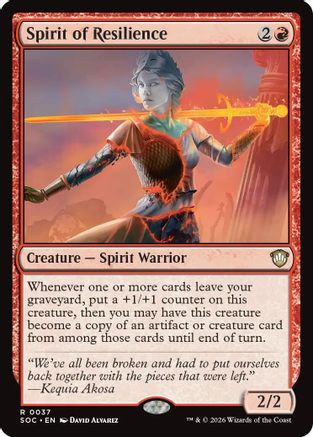 Spirit of Resilience (SOC-037) [Commander: Secrets of Strixhaven]