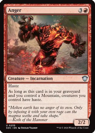 Anger (SOC-235) [Commander: Secrets of Strixhaven]