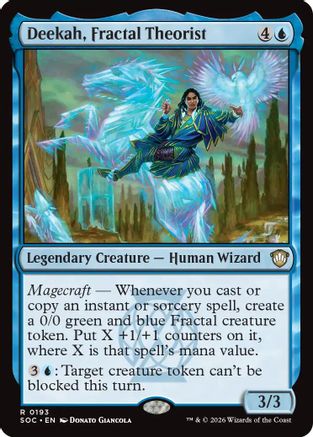 Deekah, Fractal Theorist (SOC-193) [Commander: Secrets of Strixhaven]