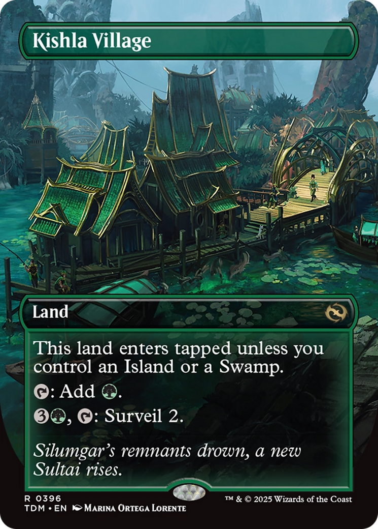 Kishla Village (Borderless) (TDM-396) [Tarkir: Dragonstorm] Foil
