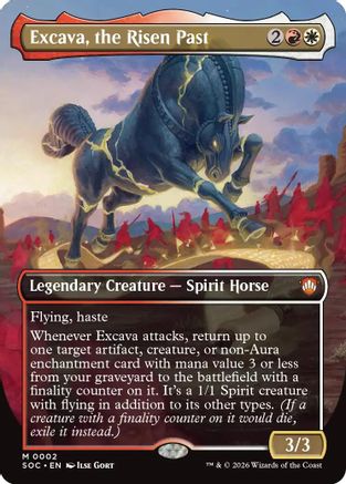 Excava, the Risen Past (Borderless) (SOC-002) [Commander: Secrets of Strixhaven] Foil