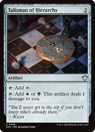 Talisman of Hierarchy (SOC-358) [Commander: Secrets of Strixhaven]
