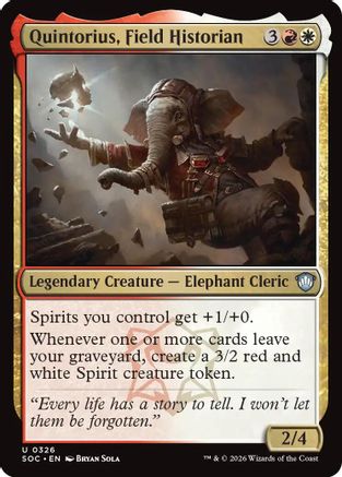 Quintorius, Field Historian (SOC-326) [Commander: Secrets of Strixhaven]