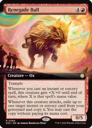 Renegade Bull (Extended Art) (SOC-084) [Commander: Secrets of Strixhaven]
