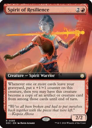 Spirit of Resilience (Extended Art) (SOC-085) [Commander: Secrets of Strixhaven]