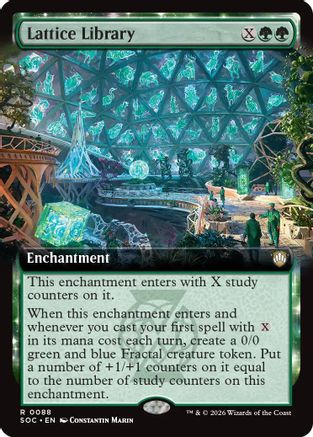 Lattice Library (Extended Art) (SOC-088) [Commander: Secrets of Strixhaven]