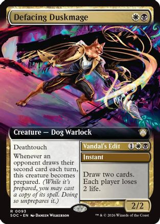 Defacing Duskmage (Extended Art) (SOC-093) [Commander: Secrets of Strixhaven]