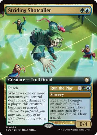 Striding Shotcaller (Extended Art) (SOC-098) [Commander: Secrets of Strixhaven]