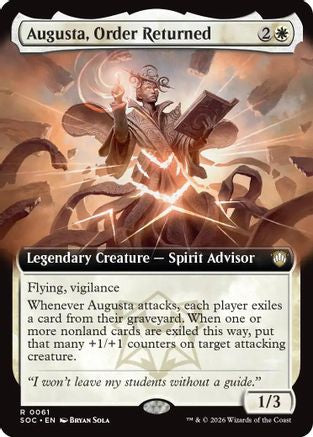 Augusta, Order Returned (Extended Art) (SOC-061) [Commander: Secrets of Strixhaven]