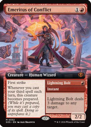 Emeritus of Conflict (Extended Art) (SOS-332) [Secrets of Strixhaven]