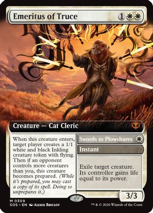 Emeritus of Truce (Extended Art) (SOS-309) [Secrets of Strixhaven] Foil