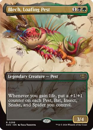 Blech, Loafing Pest (Borderless) (SOS-298) [Secrets of Strixhaven] Foil