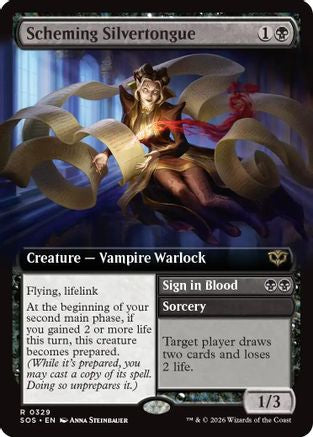 Scheming Silvertongue (Extended Art) (SOS-329) [Secrets of Strixhaven] Foil