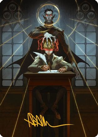 Vampiric Tutor Art Card (Gold-Stamped Signature) (ASSOS-045) [Art Series: Secrets of Strixhaven]