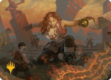 Zealous Lorecaster Art Card (Gold-Stamped Planeswalker Symbol) (ASSOS-014) [Art Series: Secrets of Strixhaven]