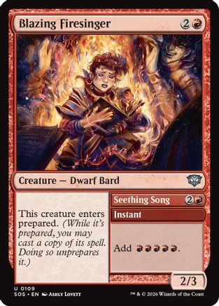 Blazing Firesinger (SOS-109) [Secrets of Strixhaven]