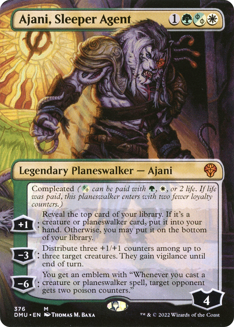 Ajani, Sleeper Agent (DMU-376) (Borderless) [Dominaria United] Foil