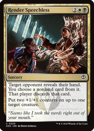 Render Speechless (SOS-220) [Secrets of Strixhaven] Foil
