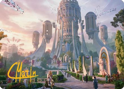 Command Tower Art Card (Gold-Stamped Signature) (ASSOS-039) [Art Series: Secrets of Strixhaven]