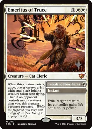 Emeritus of Truce (PPSOS-013) [Promo Pack: Secrets of Strixhaven] Foil