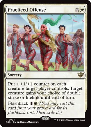 Practiced Offense (PPSOS-025) [Promo Pack: Secrets of Strixhaven] Foil