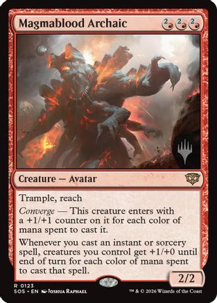 Magmablood Archaic (PPSOS-123) [Promo Pack: Secrets of Strixhaven] Foil