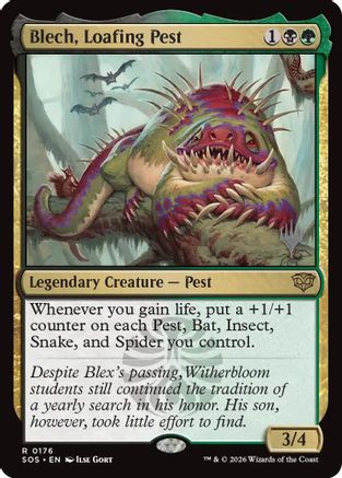 Blech, Loafing Pest (PPSOS-176) [Promo Pack: Secrets of Strixhaven] Foil