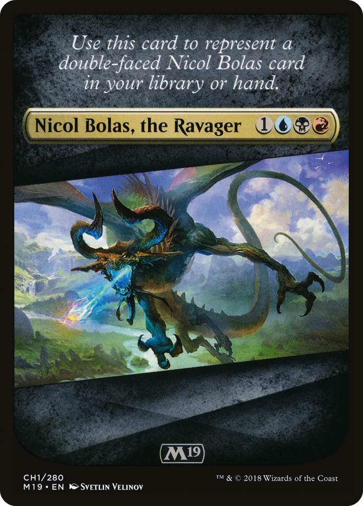 Checklist Card - Core Set 2019 (Nicol Bolas, the Ravager) (M19-CH1) [Core Set 2019 Tokens]