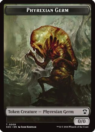 Phyrexian Germ // Treasure Double-Sided Token (SOC-9 // 12) [Commander: Secrets of Strixhaven]