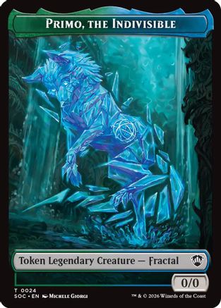 Primo, The Indivisible // Treasure Double-Sided Token (SOC-24 // 12) [Commander: Secrets of Strixhaven]