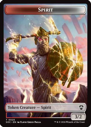Spirit (0025) // Rogue Double-Sided Token (SOC-25 // 10) [Commander: Secrets of Strixhaven] Foil
