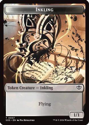Inkling (0007) // Spirit (0011) Double-Sided Token (SOS-7 // 11) [Secrets of Strixhaven]