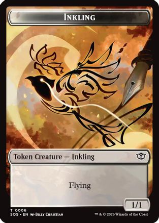 Inkling (0006) // Spirit (0010) Double-Sided Token (SOS-6 // 10) [Secrets of Strixhaven] Foil