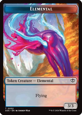 Elemental (0002) // Treasure Double-Sided Token (SOS-2 // 12) [Secrets of Strixhaven] Foil