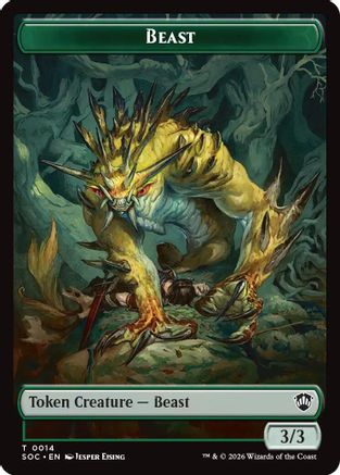 Beast // Primo, The Indivisible Double-Sided Token (SOC-14 // 24) [Commander: Secrets of Strixhaven] Foil