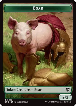 Boar // Frog Lizard Double-Sided Token (SOC-15 // 16) [Commander: Secrets of Strixhaven] Foil