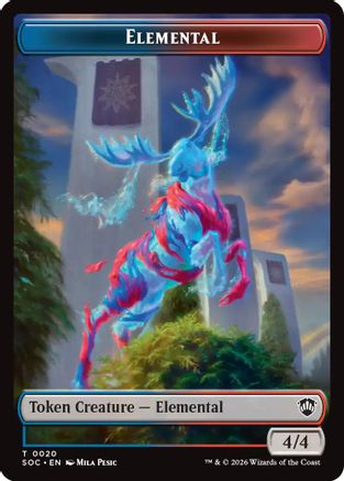Elemental (0020) // Food Double-Sided Token (SOC-20 // 27) [Commander: Secrets of Strixhaven] Foil