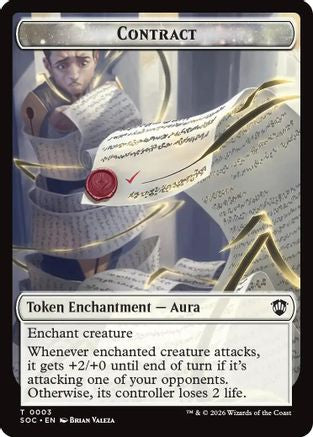 Contract // Pegasus Double-Sided Token (SOC-3 // 5) [Commander: Secrets of Strixhaven] Foil