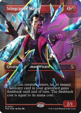 Stingcaster Mage (Borderless) (Facet Foil) (329) [Reality Fracture] Foil