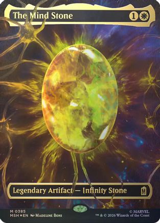 The Mind Stone (Borderless) (Cosmic Foil) (MSH-385) [Marvel Super Heroes] Foil