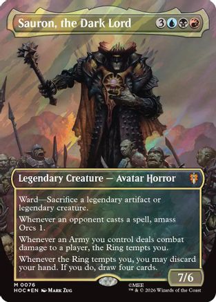 Sauron, the Dark Lord (Borderless) (Surge Foil) (HOC-076) [The Hobbit] Foil
