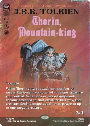 Thorin, Mountain-king (Borderless) (Surge Foil) (HOB-279) [The Hobbit] Foil